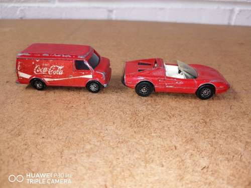 Vintage Corgi Ferrari 308 GTS and U.S Van Die-Cast Models Made In GT.Britain