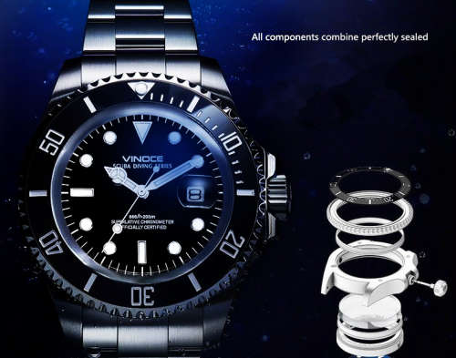 DELUX DIVER WATCH + full Vinoce Packaging + FREE SHIPPING