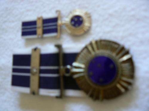 Southern Cross meadal plus miniature plus bar on medal and miniature