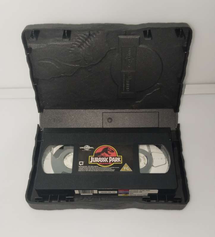 Jurassic Park VHS Video In Limited Edition Fossil-Embossed Case