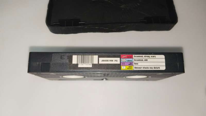 Jurassic Park VHS Video In Limited Edition Fossil-Embossed Case