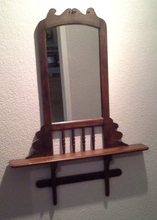MAHOGANY FRAMED SHAVING MIRROR