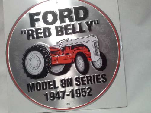 FORD "RED BELLY" TRACTOR - METAL SIGN