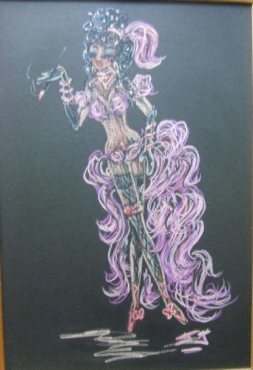 Pastel drawing of The Can-Can  Girl by JJ