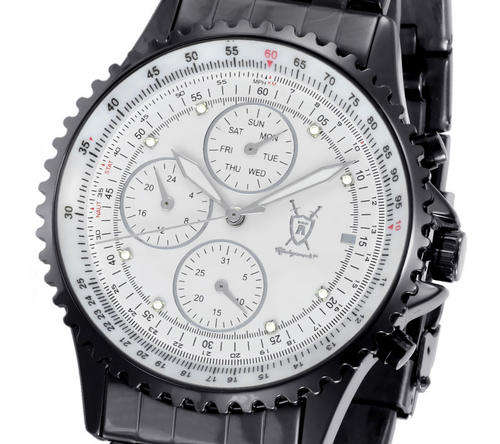Konigswerk Skiron Gun XXL White Clock with 8 diamonds