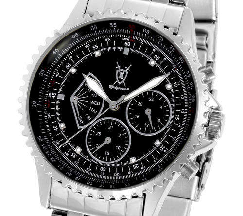 KONIGSWERK "Plutos" Diamond ## 44mm black with 8 diamonds##