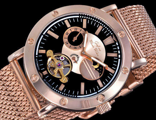 Monte Wehro Roverto Rose with Black dial Clock New and Authentic