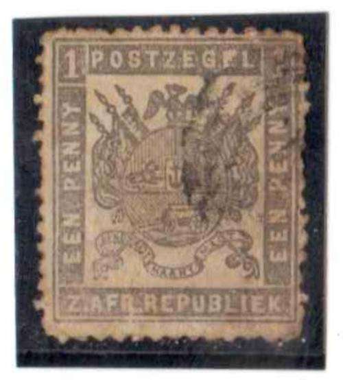 ZAR, Een Penny, 1886, Zegelregt, Revenue Stamp, FU