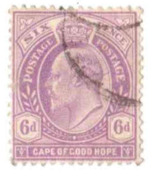 Cape of Good Hope, 6d, Six Pence, King Edward VII, hinged, VFU