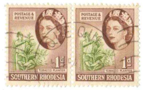 Southern Rhodesia, 1d, "Tobacco Planter Stamps", VFU, Que Que, now Kwekwe, cancel
