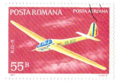 Romania, Aircraft Stamp, 55 Bani, VFU