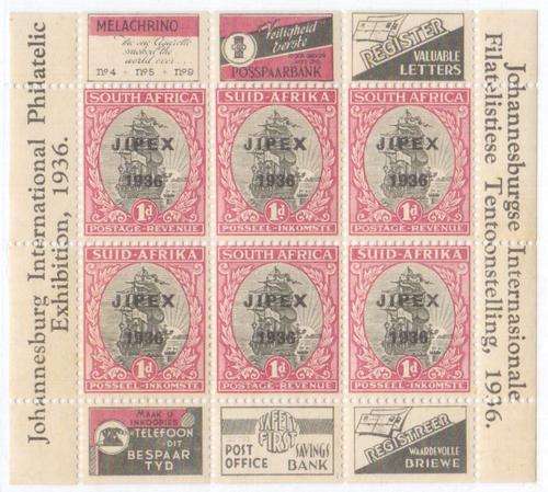 SA, Union, 1936, 1d, Jipex, Block of 6, MM
