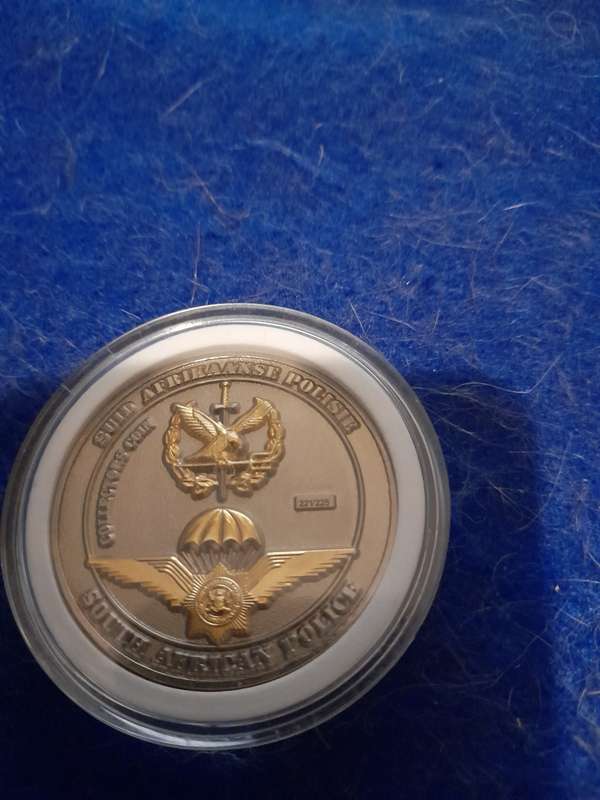 South African Police Task Force numbered medallion.