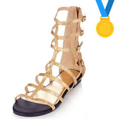 Iridescent Gold Gladiator Sandals