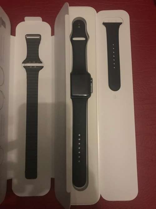 Apple Watch Series 1 Sport 42 mm Black Sport Band + Extras (Please read)
