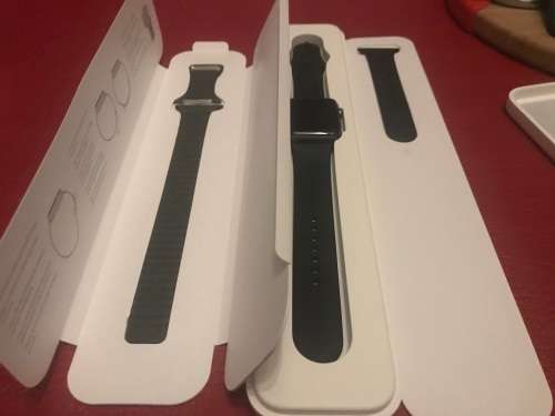 Apple Watch Series 1 Sport 42 mm Black Sport Band + Extras (Please read)