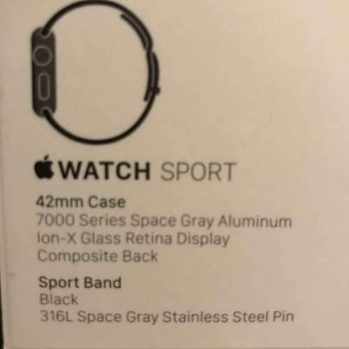 Apple Watch Series 1 Sport 42 mm Black Sport Band + Extras (Please read)