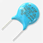 CERAMIC DISC, MULTILAYER CAPACITOR, 330pF 2KV, WITH 5mm PITCH