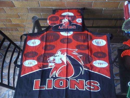 Super 15 Lions apron and braai glove