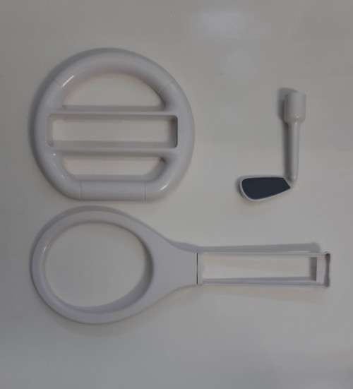 WII TENNIS , GOLF AND STEERING WHEEL SET   '' USED ''    -    SAME DAY SHIPPING !!!