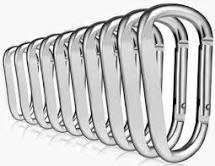 ALUMINIUM CARABINER  ( pack of 10 )    -    SAME DAY SHIPPING  !!!