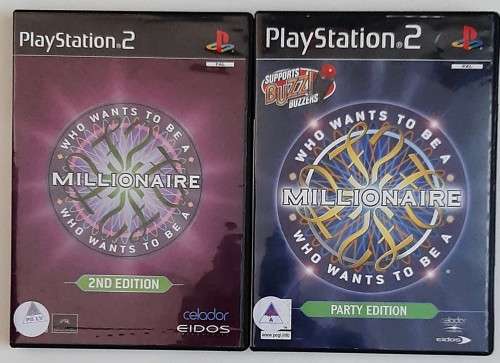 PS2  2 GAME  COMBO " WHO WANTS TO BE A MILLIONAIRE " (PS2)  ( Buzzer  Required ) -  HURRY HURRY !!!!