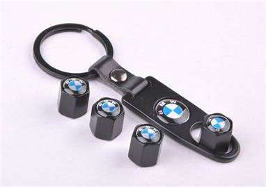 BMW TYRE VALVE METAL CAP AND KEYCHAIN SET IN GIFT BOX