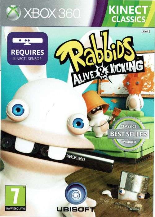RABBIDS ALIVE & KICKING CLASSICS    (Xbox 360)  -  Good condition !!!!  -   Requires Kinect Sensor