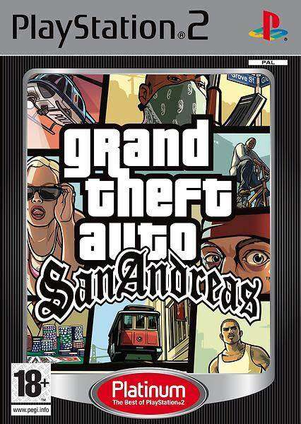 GRAND THEFT AUTO  SAN ANDREAS PLATINUM    ( PS2 )  - Good condition !! - SAME DAY SHIPPING !!!