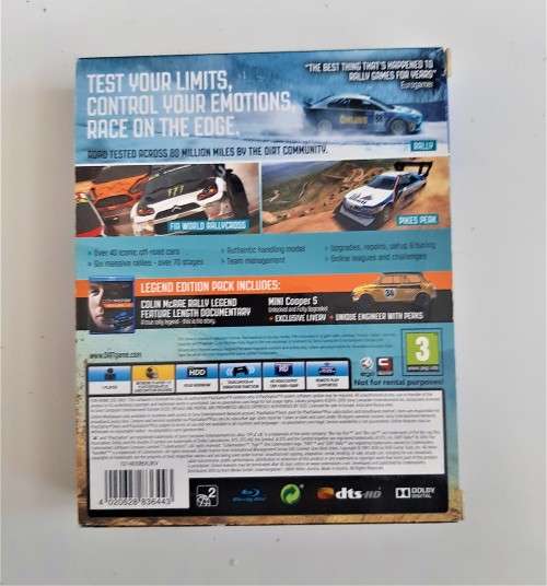 DIRT RALLY LEGEND EDITION   (PS4)  -   Good condition !!!   - SAME DAY SHIPPING !!!