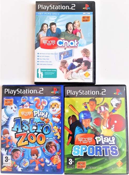PS2  EYETOY PLAY BUNDLE -  ( 3GAME )   - ( Eye Toy Required )  -  Good condition !!!!
