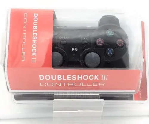 PS3 WIRED DOUBLESHOCK REMOTE CONTROLLER   (BLACK)     -    NEW & SEALED