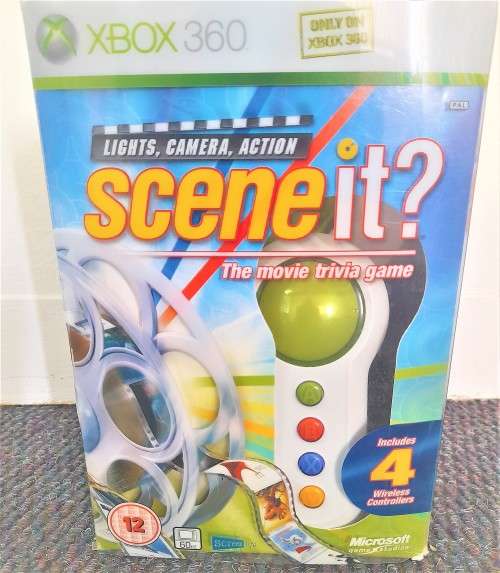 SCENE IT ? LIGHTS , CAMERA , ACTION    (XBOX360)  -   SHOP SOILED - PACKAGING USE - AS SEEN