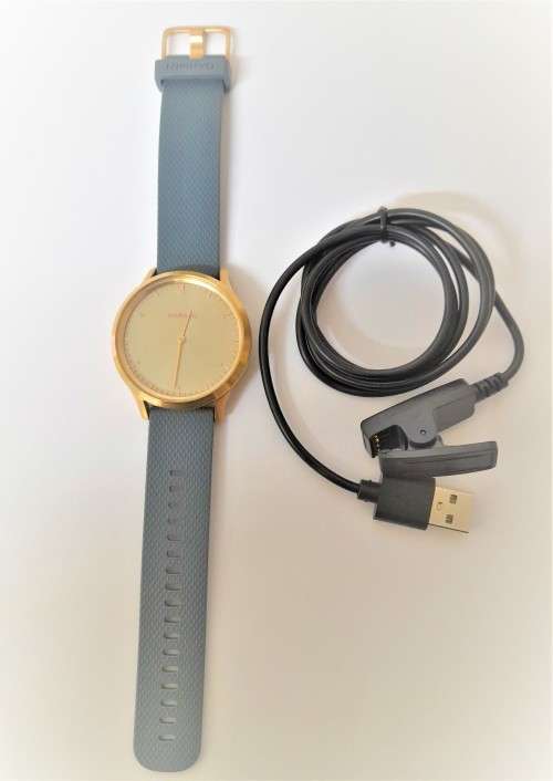 GARMIN VIVOMOVE HR Premium Rose - Gold with Grey Suede Band Smartwatch and original charger