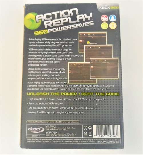 ACTION REPLAY 360POWERSAVES / CHEATS   DVD -  XBOX 360     -    Good condition - SAME DAY SHIPPING !