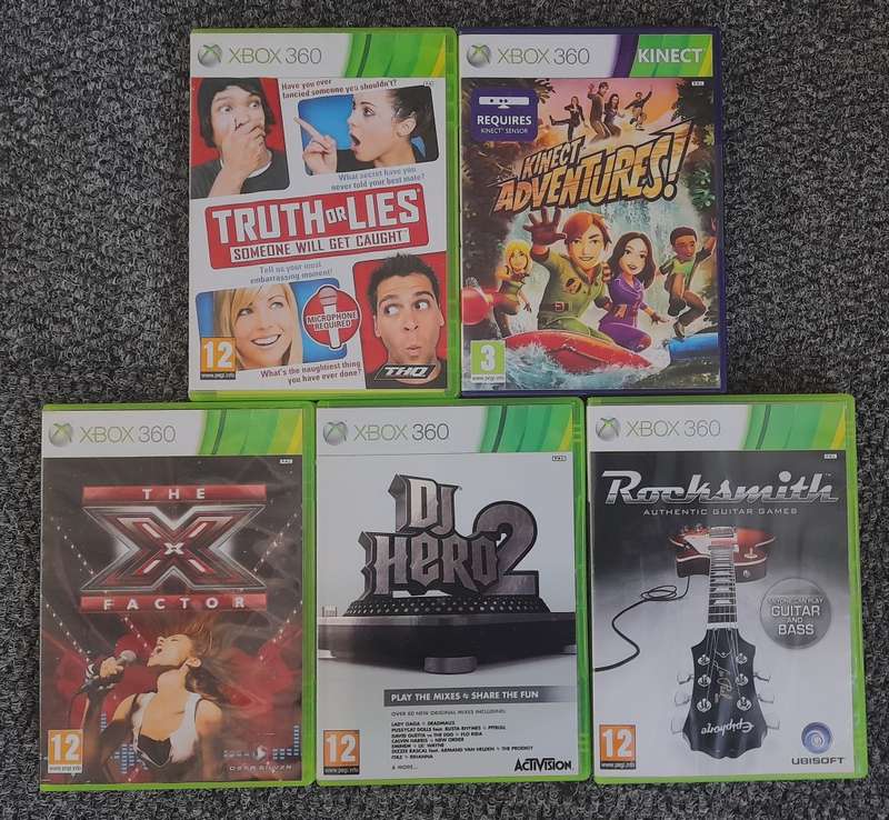 XBOX 360   5 X MIX MUSIC BUNDLE - Good condition!! -   SAME DAY SHIPPING !!! DEAL 021