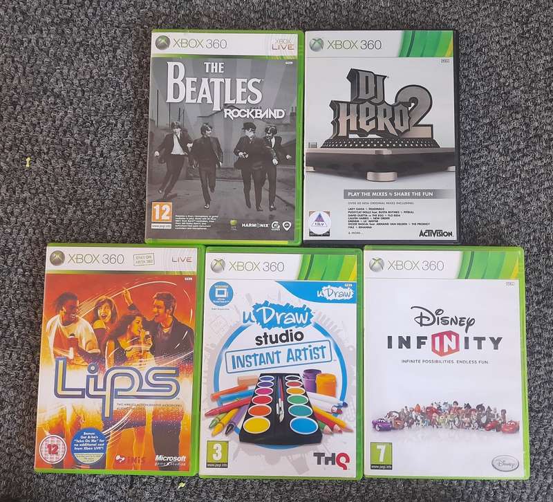 XBOX 360   5 X MIX MUSIC BUNDLE - Good condition!! -   SAME DAY SHIPPING !!! DEAL 012