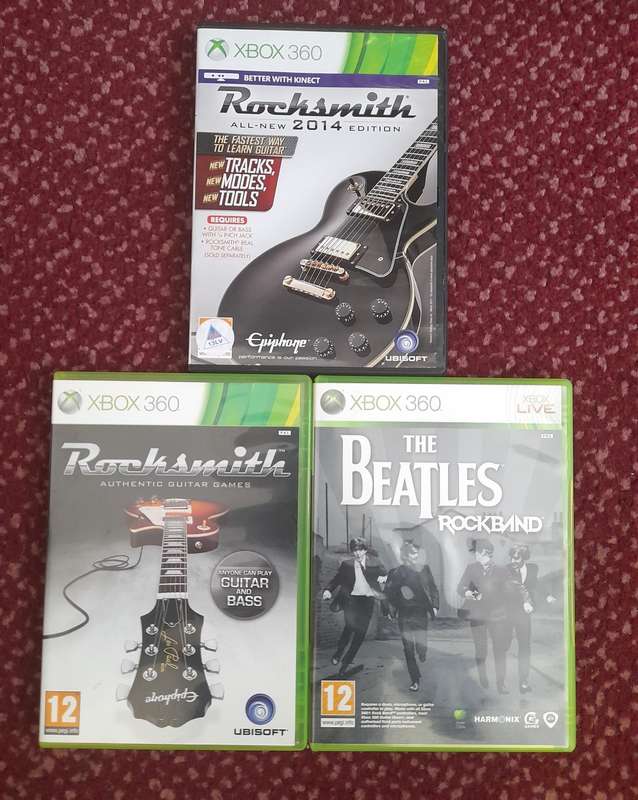 XBOX 360 BUNDLE 3 X  ROCKBAND GAME COMBO  -  Good condition!! - DEAL 916 - HUGE SAVE