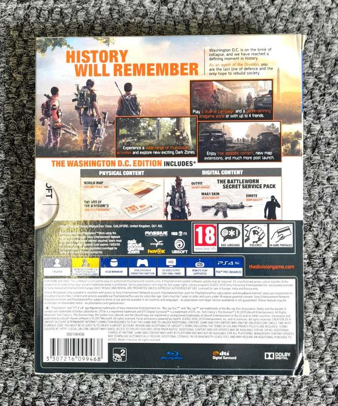 Tom Clancys The Division 2 Washington DC Edition  PS4