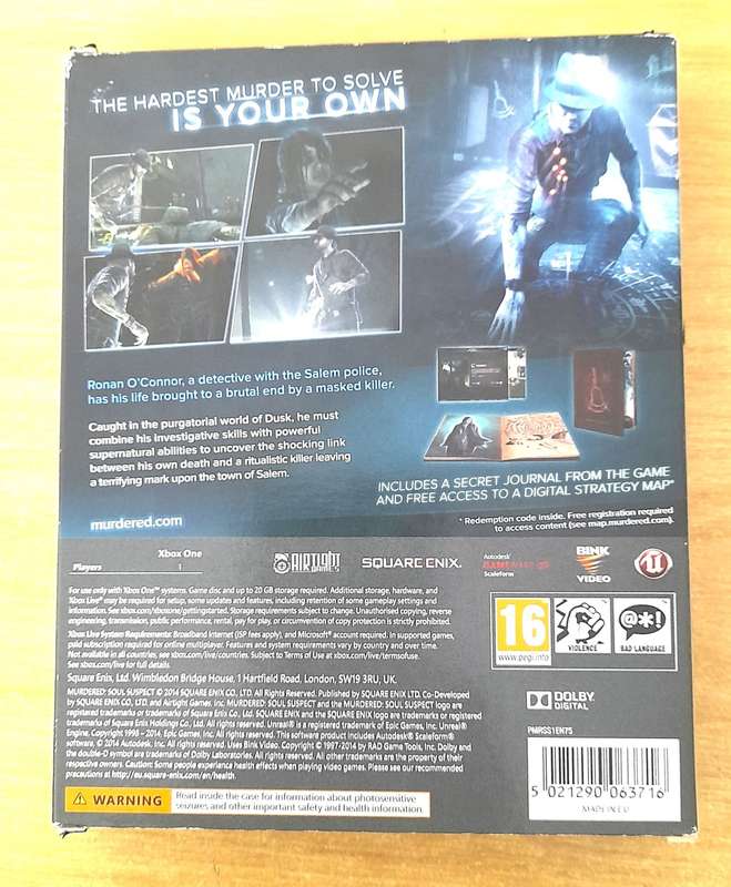 MURDERED SOUL SUSPECT LIMITED EDITION (XBOX ONE)  -    Good condition !!!  - SAME DAY SHIPPING !!