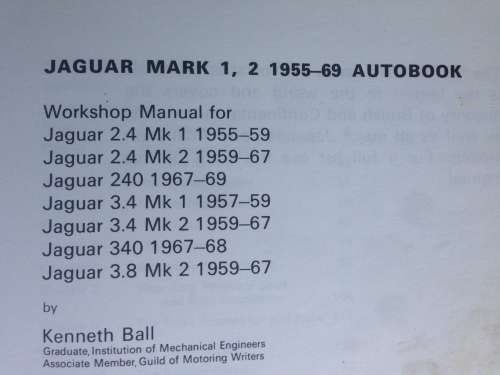 Jaguar Mark 1 and 2 models covering years from 1955 to 1967