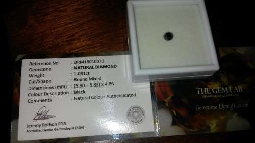 FREE POSTAGE - Genuine Black Diamond 1ct -  PRICE DROPPED