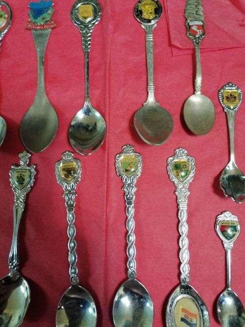 Old collection of teaspoons