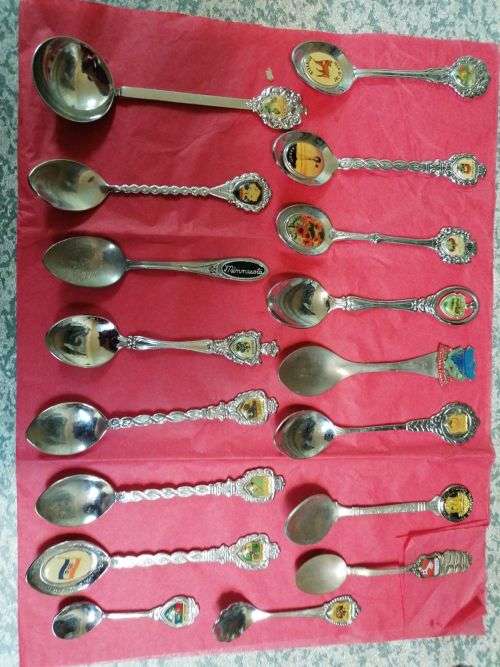 Old collection of teaspoons