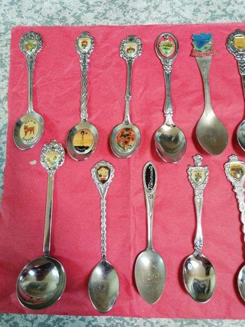 Old collection of teaspoons