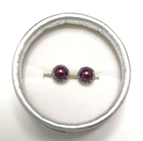 **GLITTERING** SHIMMER maroon PIERCED EARRINGS