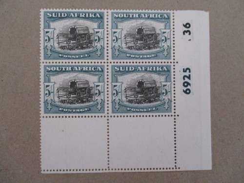 1947-54 SACC 121Union of S.A. Hyphenated 5s Cylinder block of 4 MM