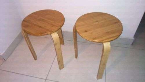 Bamboo Stool And Sidetable