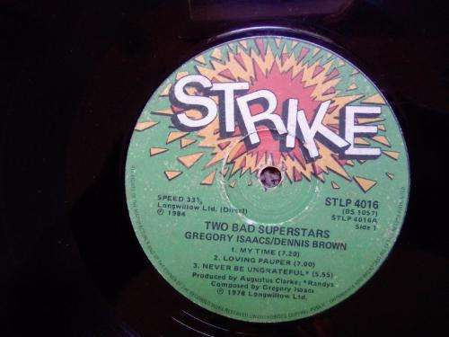 Gregory Isaacs, Dennis Brown - Two Bad Superstars - Vinyl LP record - Strike Records - 1984 - EX