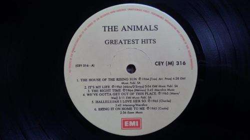 The Animals - Greatest Hits - Vinyl LP record - EMI - 1965 - EX